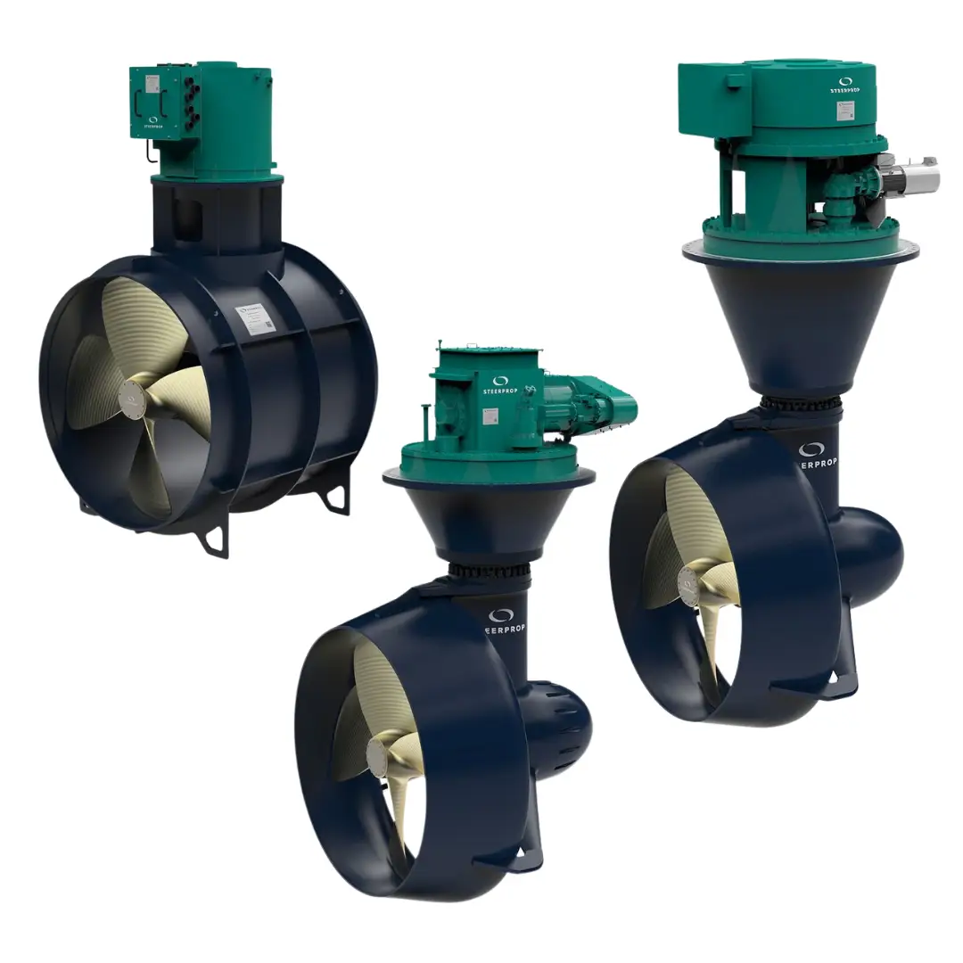Steerprop azimuth propulsor and thruster units