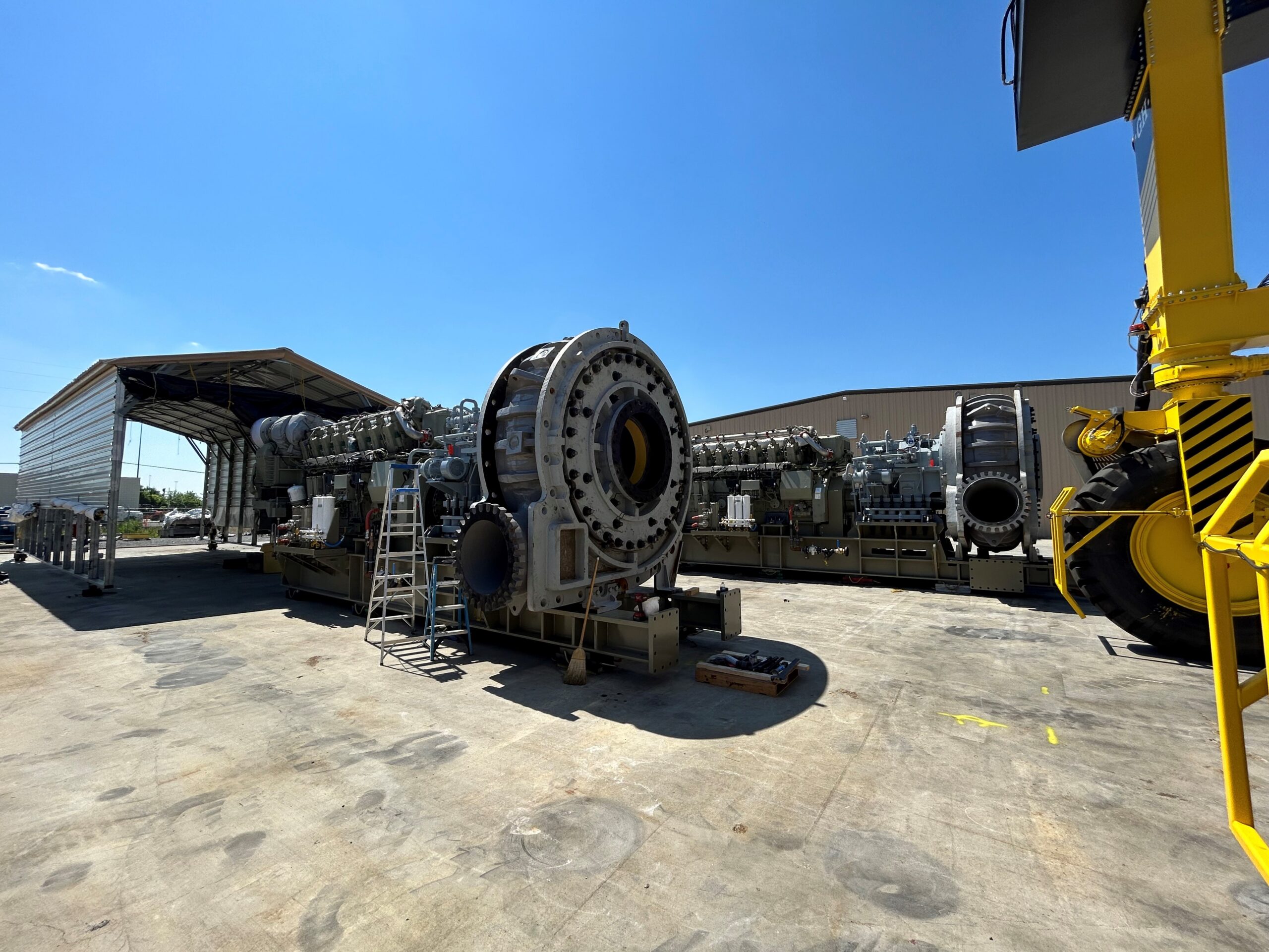 GE engine and REINTJES gearbox dredge-pump drivelines staged for installation